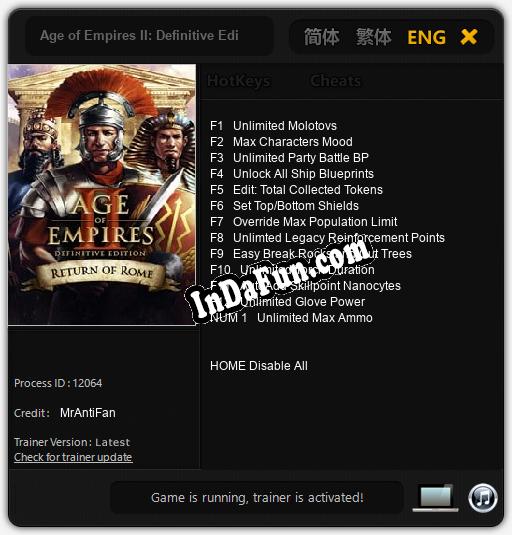 Age of Empires II: Definitive Edition Return of Rome: Trainer +13 [v1.6]