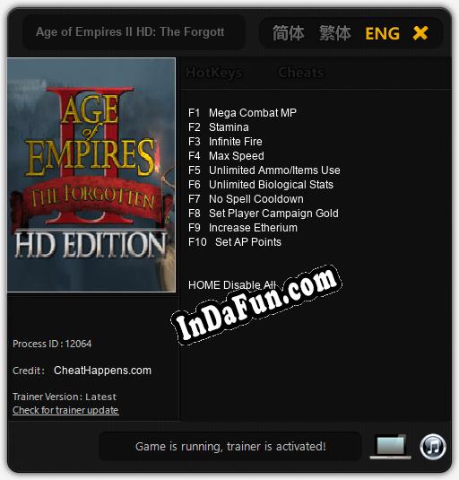 Trainer for Age of Empires II HD: The Forgotten [v1.0.4]