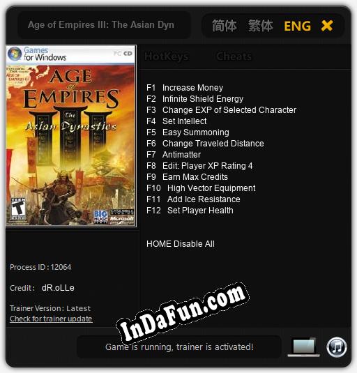 Age of Empires III: The Asian Dynasties: Trainer +12 [v1.4]