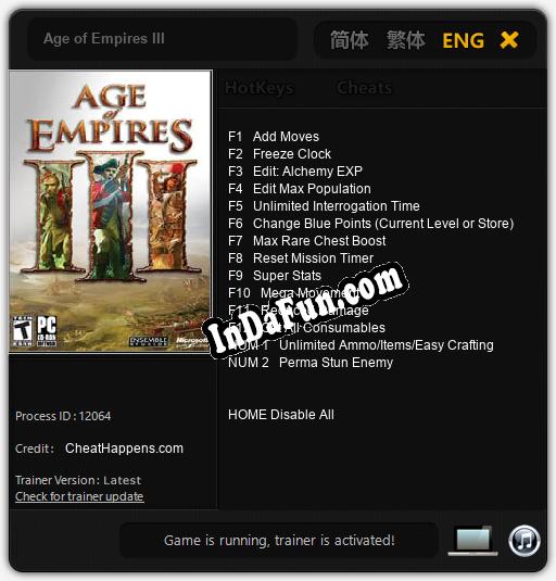 Age of Empires III: TRAINER AND CHEATS (V1.0.13)