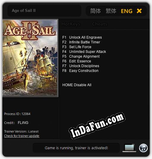 Age of Sail II: Cheats, Trainer +8 [FLiNG]