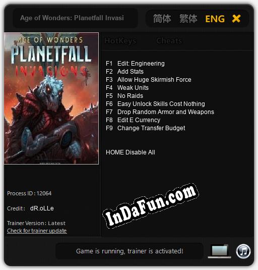 Age of Wonders: Planetfall Invasions: Trainer +9 [v1.8]