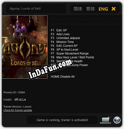 Agony: Lords of Hell: Trainer +10 [v1.1]