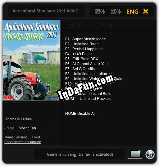 Agricultural Simulator 2011 Add-On Biogas: Trainer +13 [v1.4]