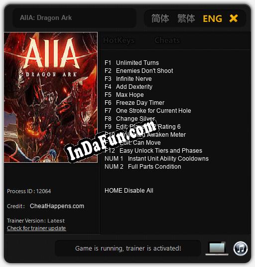 AIIA: Dragon Ark: Cheats, Trainer +14 [CheatHappens.com]