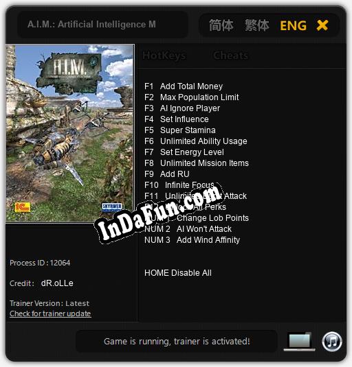 A.I.M.: Artificial Intelligence Machine: TRAINER AND CHEATS (V1.0.5)