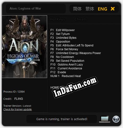 Aion: Legions of War: TRAINER AND CHEATS (V1.0.57)