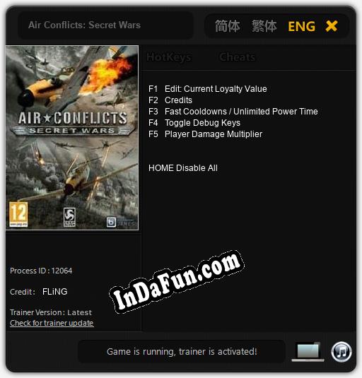 Air Conflicts: Secret Wars: Trainer +5 [v1.2]