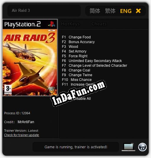 Trainer for Air Raid 3 [v1.0.7]