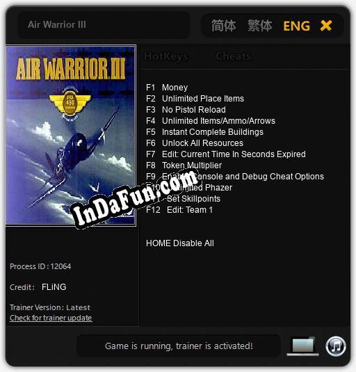 Air Warrior III: Cheats, Trainer +12 [FLiNG]