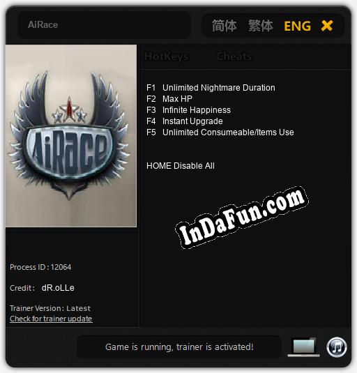 AiRace: TRAINER AND CHEATS (V1.0.18)