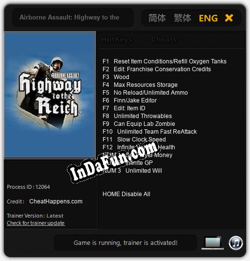 Trainer for Airborne Assault: Highway to the Reich [v1.0.3]