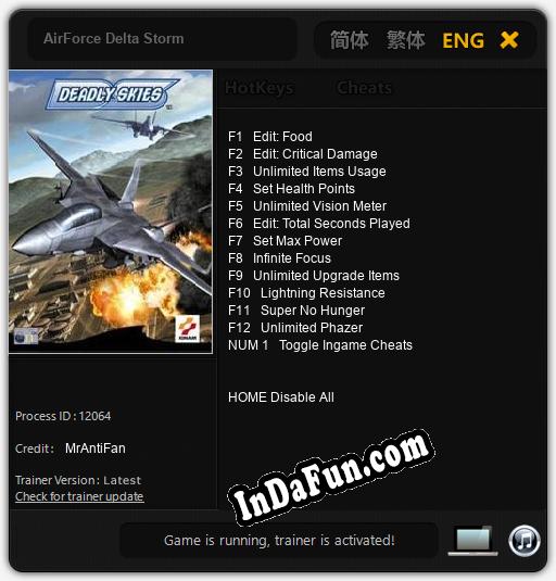 AirForce Delta Storm: TRAINER AND CHEATS (V1.0.46)