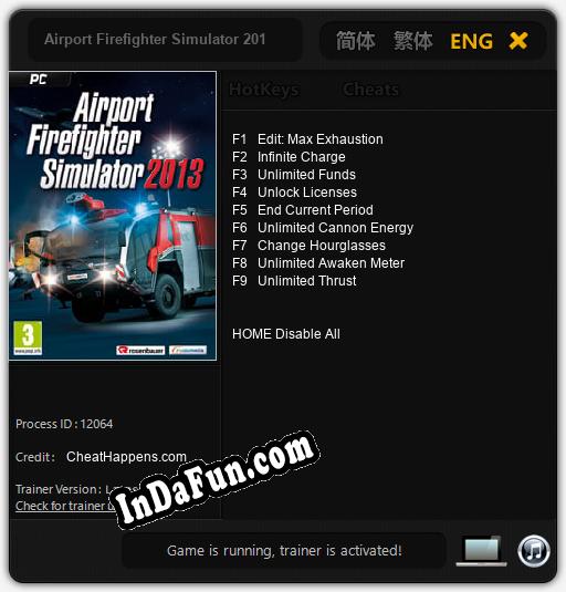 Airport Firefighter Simulator 2013: Trainer +9 [v1.8]