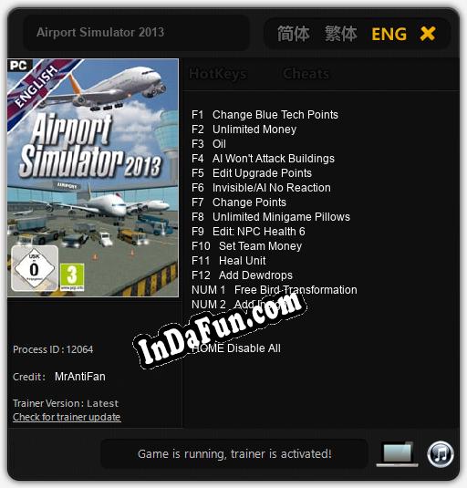 Airport Simulator 2013: Trainer +14 [v1.1]