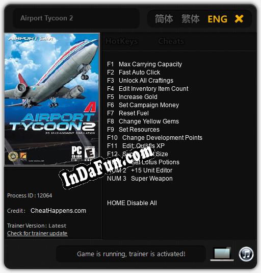Airport Tycoon 2: TRAINER AND CHEATS (V1.0.60)