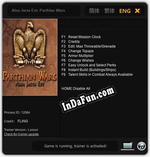 Alea Jacta Est: Parthian Wars: Trainer +9 [v1.8]