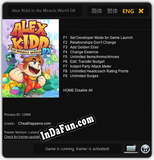 Alex Kidd in the Miracle World DX: Cheats, Trainer +9 [CheatHappens.com]