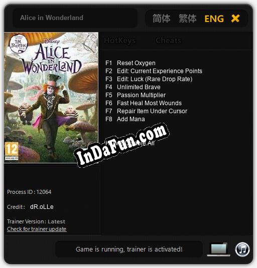 Alice in Wonderland: Cheats, Trainer +8 [dR.oLLe]