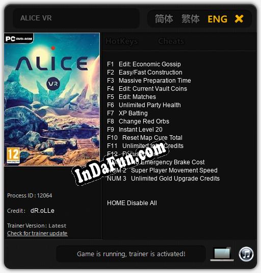 ALICE VR: TRAINER AND CHEATS (V1.0.54)