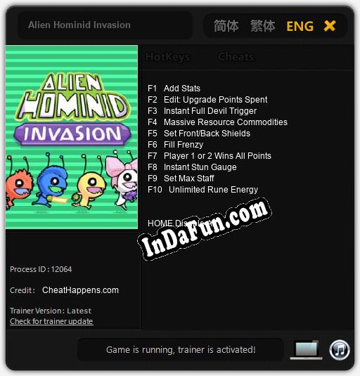 Alien Hominid Invasion: Cheats, Trainer +10 [CheatHappens.com]