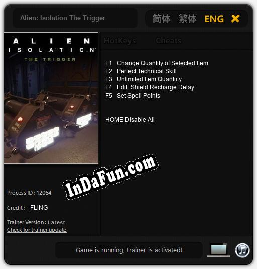 Alien: Isolation The Trigger: Trainer +5 [v1.4]