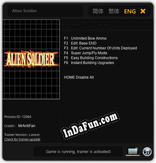 Alien Soldier: Cheats, Trainer +6 [MrAntiFan]