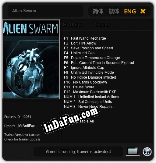 Alien Swarm: Cheats, Trainer +15 [MrAntiFan]