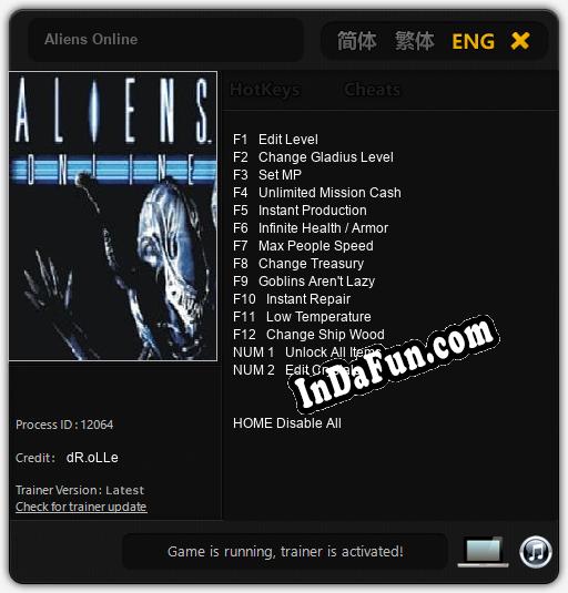 Aliens Online: Cheats, Trainer +14 [dR.oLLe]