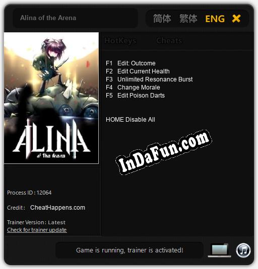 Trainer for Alina of the Arena [v1.0.4]