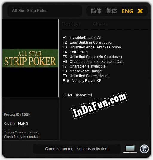 All Star Strip Poker: Cheats, Trainer +10 [FLiNG]