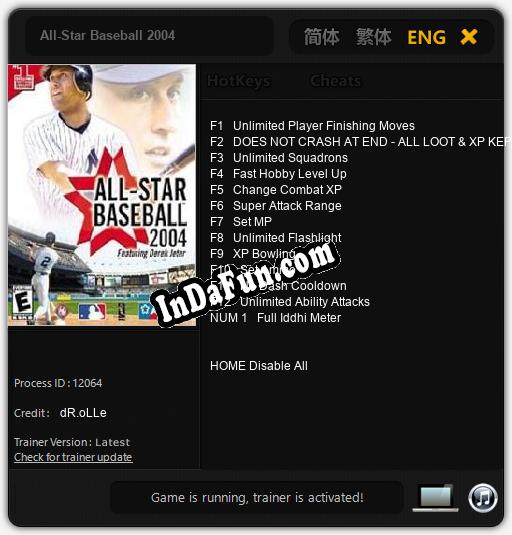 All-Star Baseball 2004: TRAINER AND CHEATS (V1.0.14)