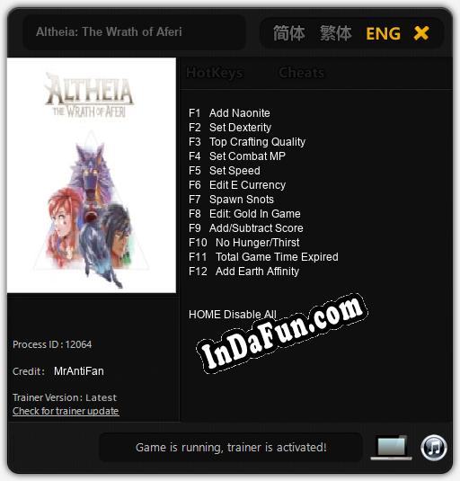 Altheia: The Wrath of Aferi: TRAINER AND CHEATS (V1.0.68)