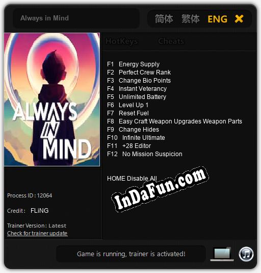 Trainer for Always in Mind [v1.0.3]