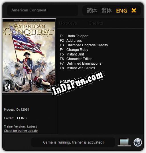 Trainer for American Conquest [v1.0.6]