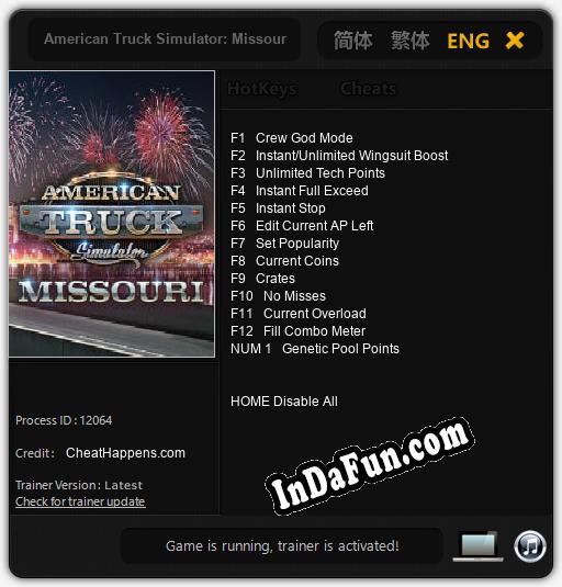 American Truck Simulator: Missouri: Cheats, Trainer +13 [CheatHappens.com]