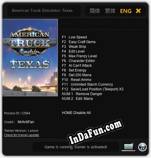 American Truck Simulator: Texas: Cheats, Trainer +14 [MrAntiFan]