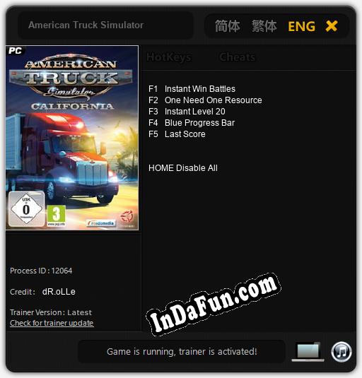 Trainer for American Truck Simulator [v1.0.1]