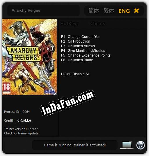 Anarchy Reigns: Cheats, Trainer +6 [dR.oLLe]