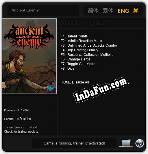 Ancient Enemy: Cheats, Trainer +8 [dR.oLLe]