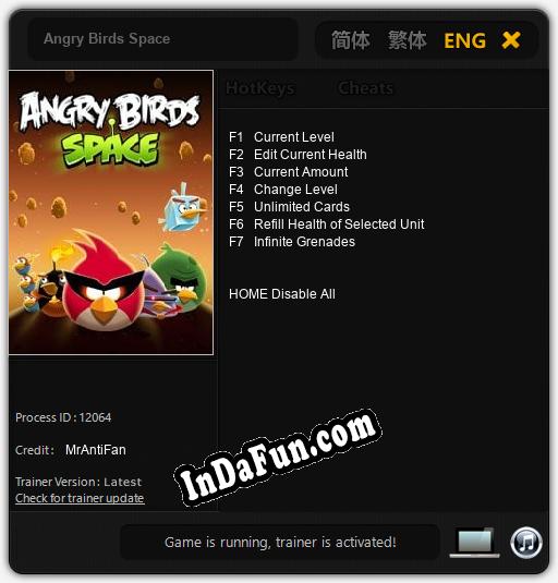 Trainer for Angry Birds Space [v1.0.8]