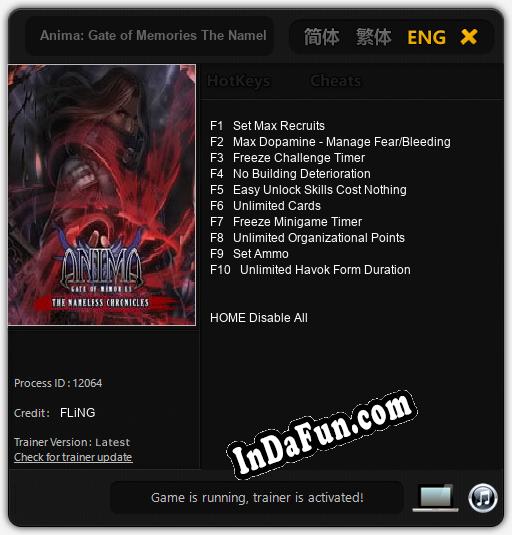 Anima: Gate of Memories The Nameless Chronicles: Cheats, Trainer +10 [FLiNG]