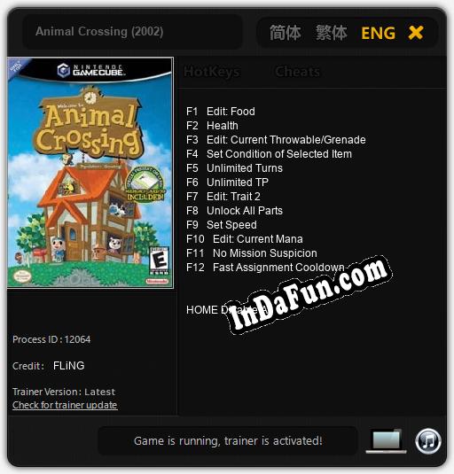 Trainer for Animal Crossing (2002) [v1.0.7]