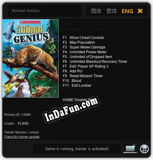 Animal Genius: Cheats, Trainer +11 [FLiNG]