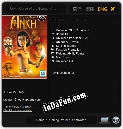 Ankh: Curse of the Scarab King: Cheats, Trainer +9 [CheatHappens.com]
