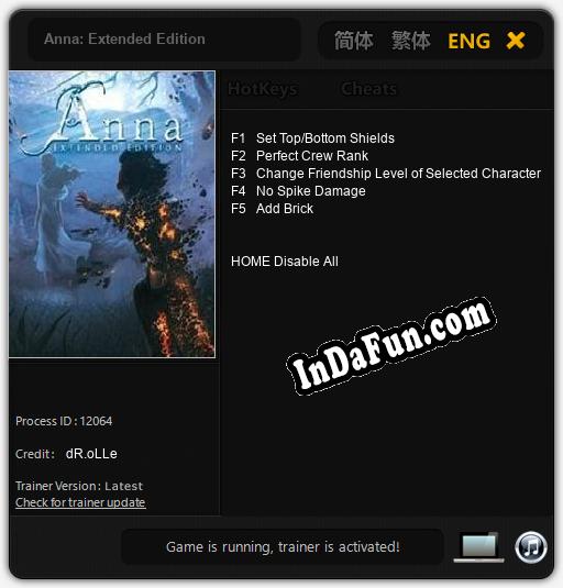 Trainer for Anna: Extended Edition [v1.0.4]