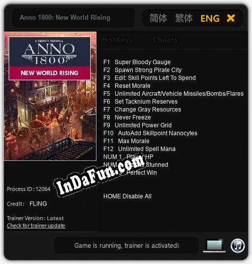 Anno 1800: New World Rising: Cheats, Trainer +15 [FLiNG]