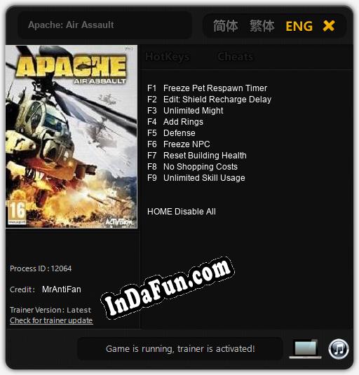 Apache: Air Assault: Trainer +9 [v1.6]