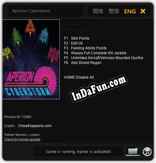 Aperion Cyberstorm: TRAINER AND CHEATS (V1.0.59)