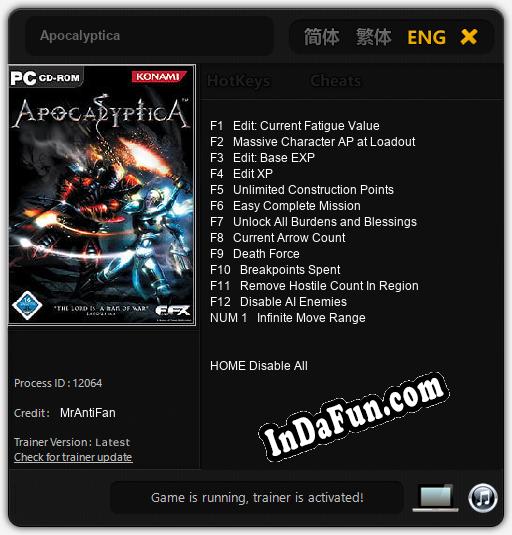 Trainer for Apocalyptica [v1.0.2]